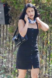 Camila Mendes in Black Sleeveless Dress 06/24/2020