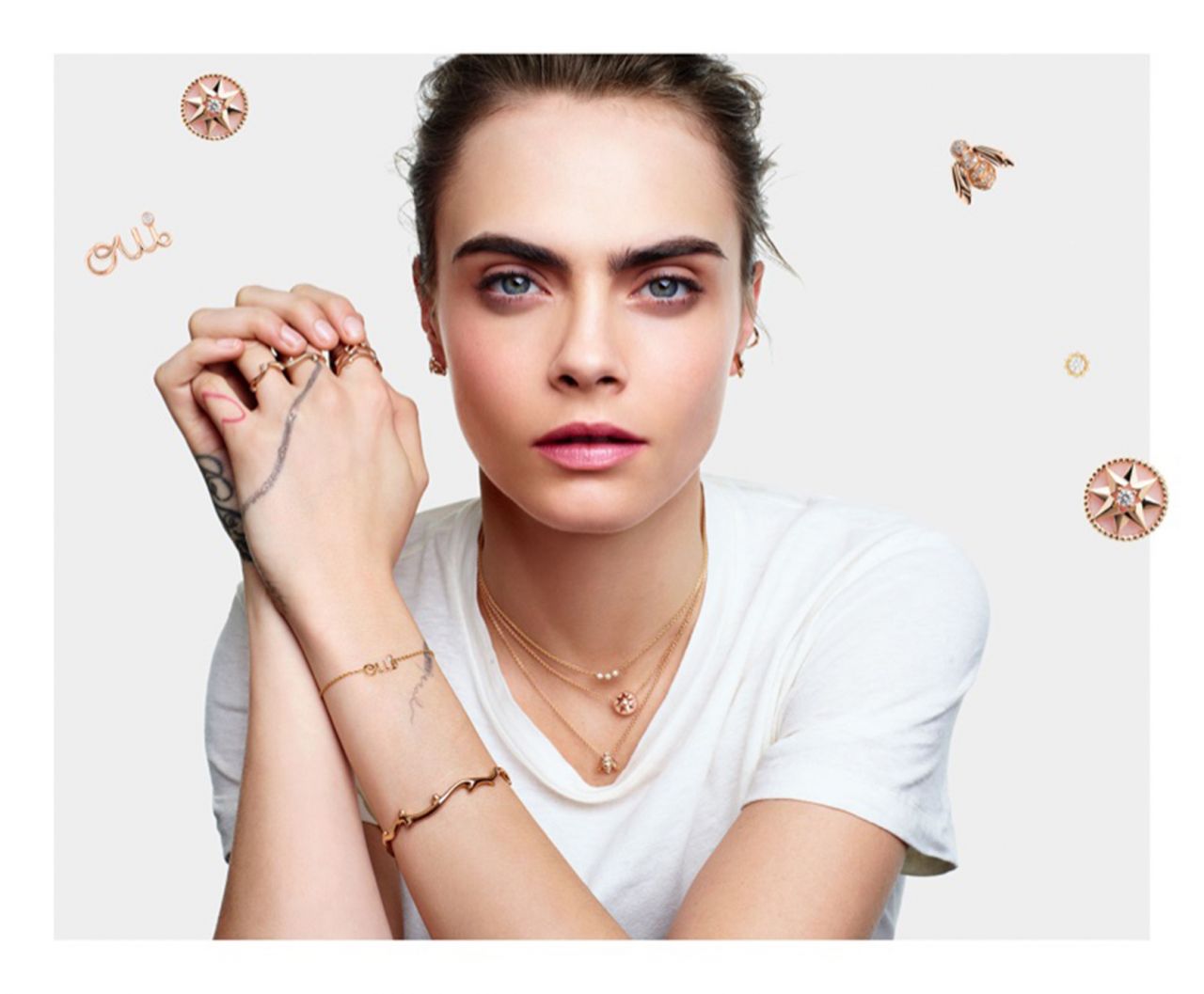 Cara Delevingne - Rose de Vents Jewelry Collection Campaign for Dior