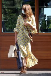 Cindy Crawford in a Chic Yellow Dress - Malibu 06/24/2020