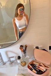 Debby Ryan in Tank Top in Front of the Mirror, May 2020