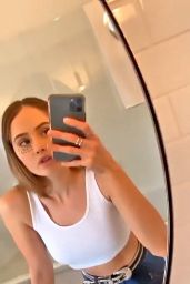 Debby Ryan in Tank Top in Front of the Mirror, May 2020