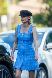 Diane Kruger in a Blue Dress - Beverly Hills 06/23/2020