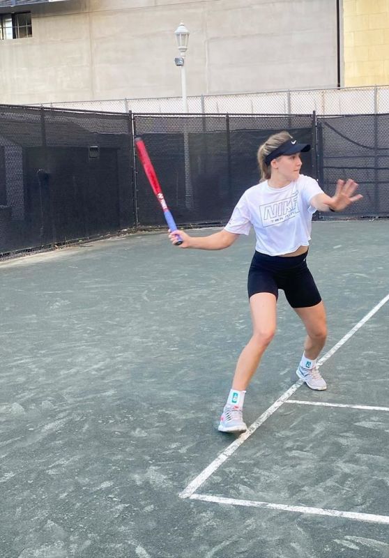 Eugenie Bouchard Practice - Back on a Clay Court, June 2020