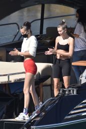 Hailey Rhode Bieber and Bella Hadid on a Yacht in Sardinia, 06/23/2020