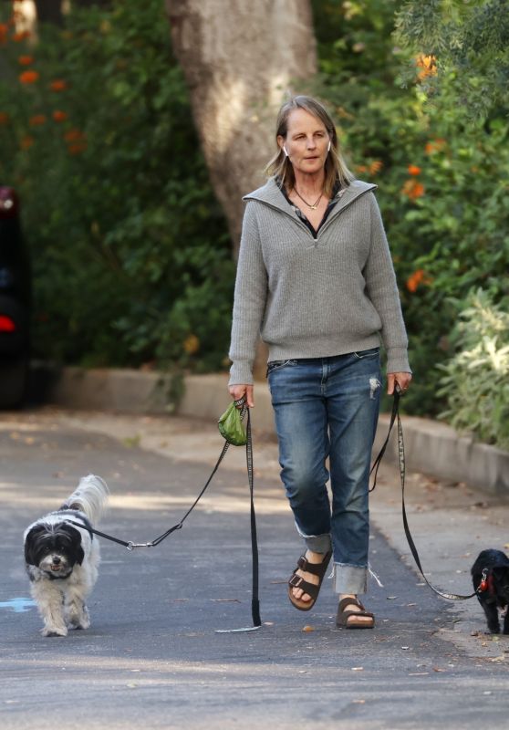 Helen Hunt - Walking Her Dogs in Pacific Palisades 06/28/2020