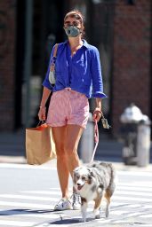 Helena Christensen - Walking Her Dog in NYC 06/14/2020