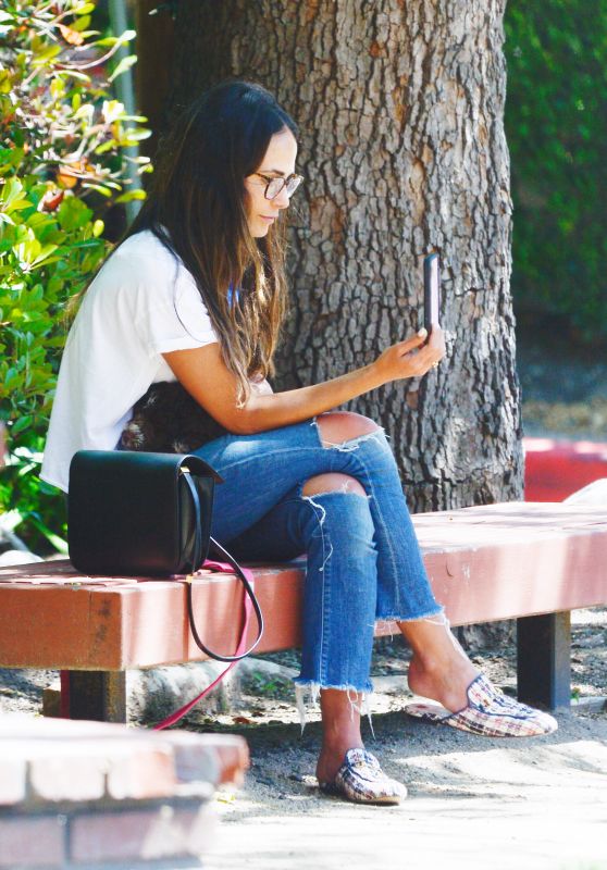 Jordana Brewster - Checking Her Phone in LA 06/09/2020