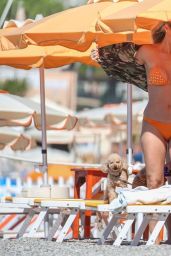 Michelle Hunziker in a Bikini on the Beach in Varigotti 06/24/2020