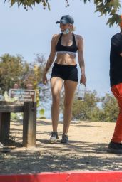 Miley Cyrus in Black Calvin Klein Sports Bra and Matching Shorts 06/04/2020