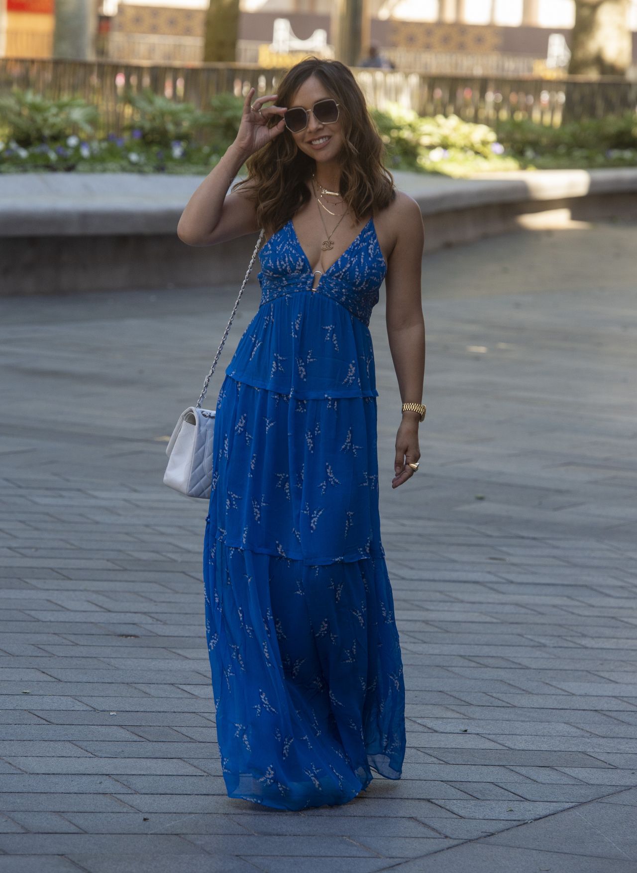 Myleene Klass in a Blue Maxi-Dress 06/01/2020 • CelebMafia