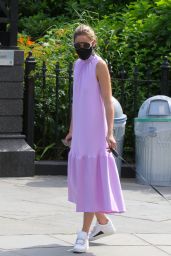 Olivia Palermo in a Summer Dress in Brooklyn 06/25/2020