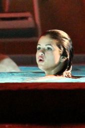 Selena Gomez in Bikini Top - "Spring Breakers" Set in Florida