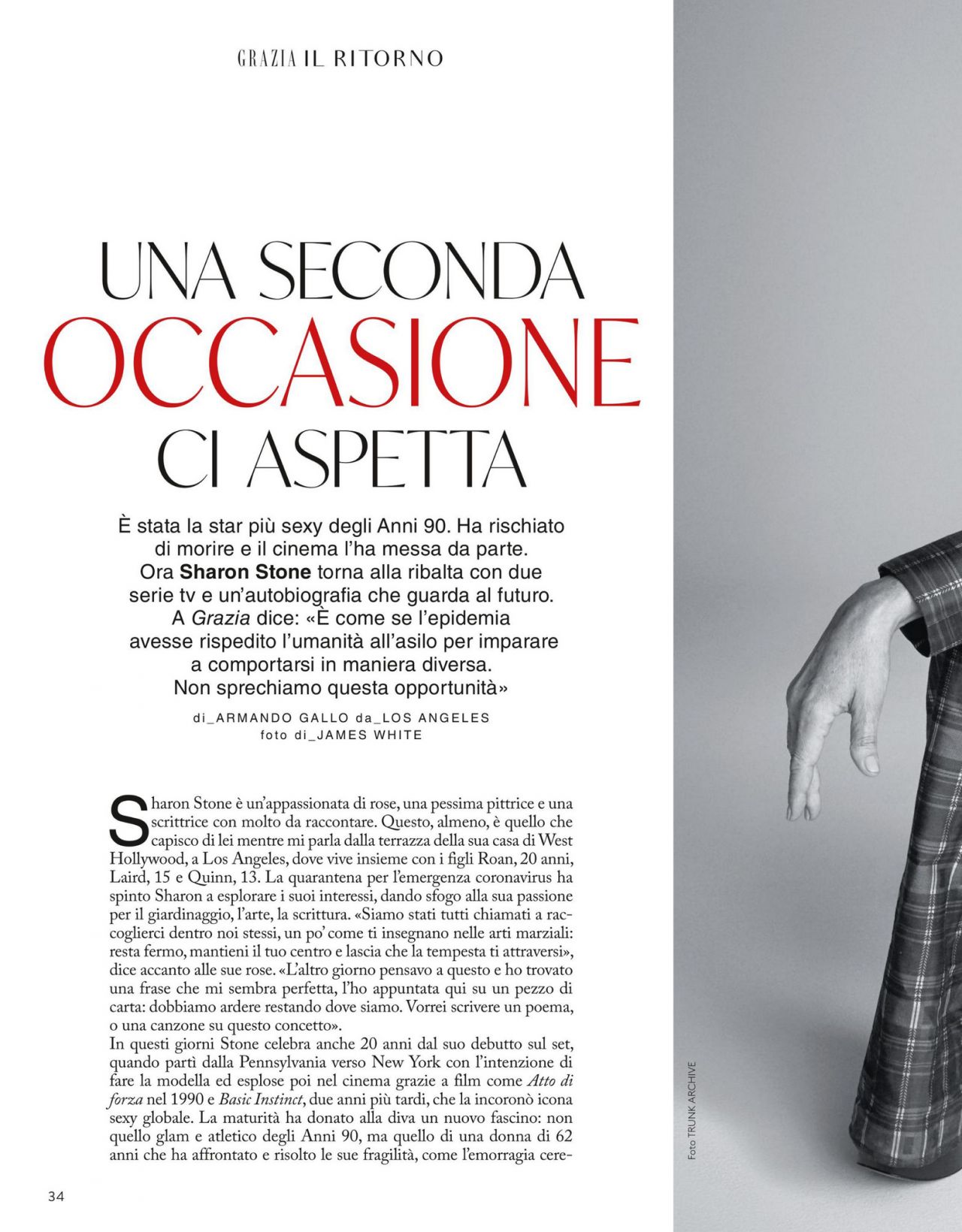 Sharon Stone - Grazia Magazine Italy 05/28/2020 Issue • CelebMafia