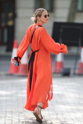Vogue Williams in Flowing Orange Dress - London 06/07/2020
