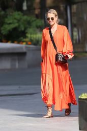 Vogue Williams in Flowing Orange Dress - London 06/07/2020