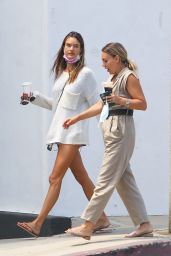 Alessandra Ambrosio Cute Street Stysle - Out for Coffee in Brentwood 07/21/2020