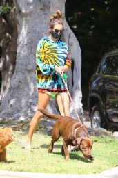 Alessandra Ambrosio in Colorful Tie-Dye Sweater - Brentwood 07/14/2020