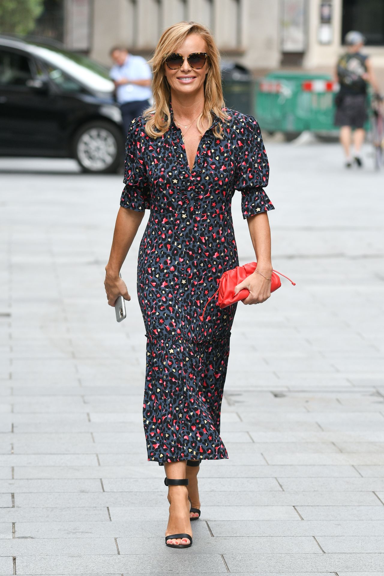 Amanda Holden in a Charcoal Leopard Print Maxi Dress 07/03/2020 ...