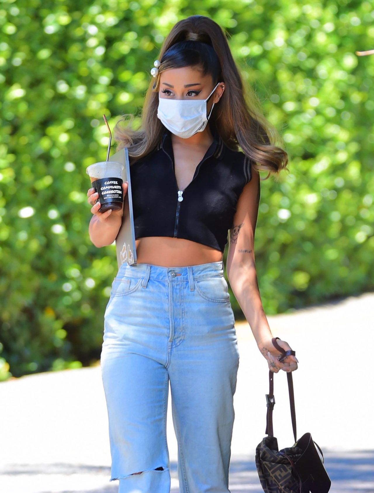 Ariana Grande Street Style - Leaving a Studio in LA 07/19 ...
