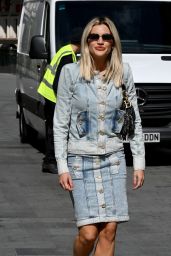 Ashley Roberts in Double Denim Suit and Gold Heels 07/07/2020