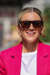 Ashley Roberts in Shorts Suit at Heart Radio in London 07/14/2020