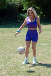 Bianca Gascoigne - Playing Football in Her Local Park in Kent 07/14/2020