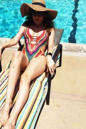Blanca Blanco in a Colored Swimsuit in LA 07/14/2020