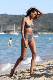 Cindy Bruna in a Bikini at Verde Beach in St Tropez 07/03/2020