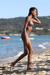 Cindy Bruna in a Bikini at Verde Beach in St Tropez 07/03/2020