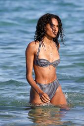 Cindy Bruna in a Bikini at Verde Beach in St Tropez 07/03/2020