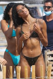 Cindy Bruna in a Bikini - Beach Club 55 in Saint-Tropez 07/01/2020