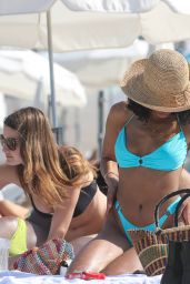 Cindy Bruna in a Bikini - Beach Club 55 in Saint-Tropez 07/01/2020