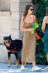 Emily Ratajkowski is Summery Stylish in Floral Dress - Out in NYC 07/25/2020