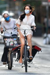 Famke Janssen - Rides Bike in New York 07/14/2020