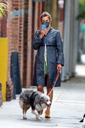 Helena Christensen - Walking Her Dog in NYC 07/10/2020