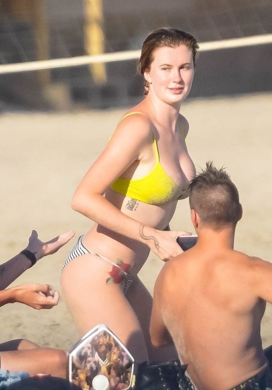 Ireland Baldwin in a Yellow Bikini - Beach in Malibu 07/13/2020