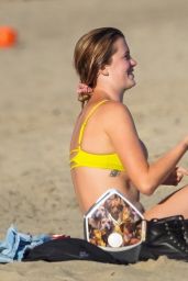 Ireland Baldwin in a Yellow Bikini - Beach in Malibu 07/13/2020