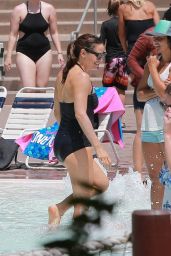 Jennifer Garner in a Black Swimsuit at Legoland in CA 07/22/2020