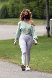 Jennifer Lopez in Flashdance Outfit in the Hamtpons 07/22/2020