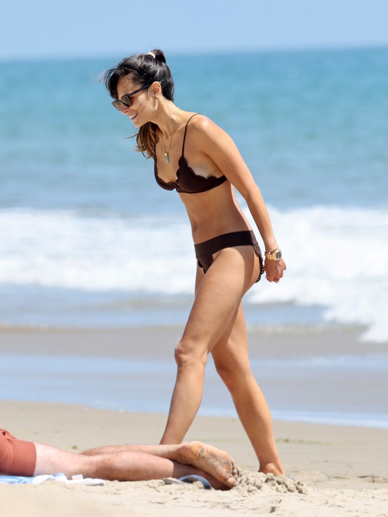 Jordana Brewster in a Bikini at the Beach in Santa Monica 07/25/2020 • CelebMafia