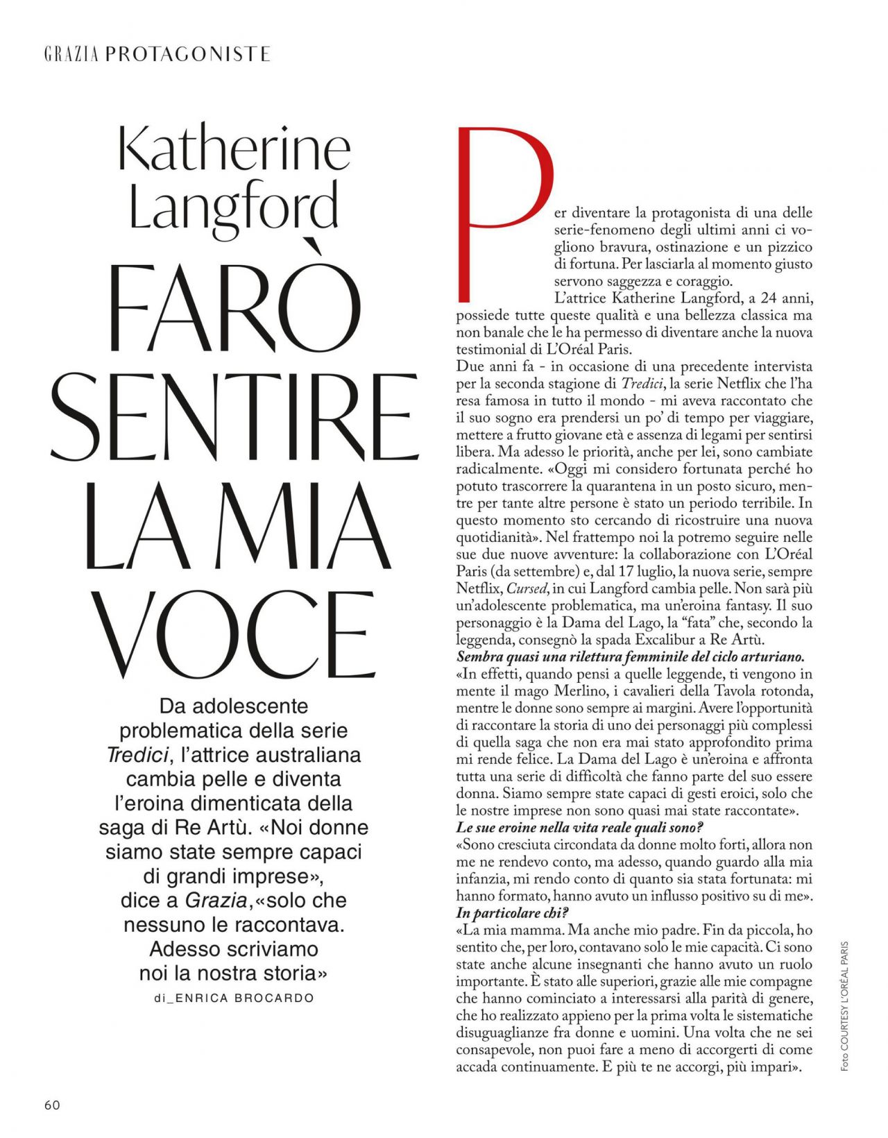 Katherine Langford - Grazia Italy 07/09/2020 Issue • CelebMafia
