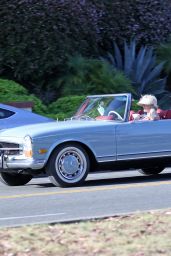 Katy Perry - Drives Her Vintage Baby Blue Mercedes Convertible Around Santa Barbara 07/19/2020