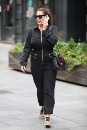 Kelly Brook in Black Boiler Suit in London 07/15/2020