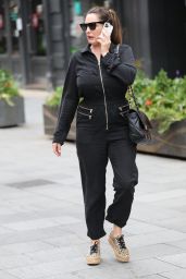 Kelly Brook in Black Boiler Suit in London 07/15/2020