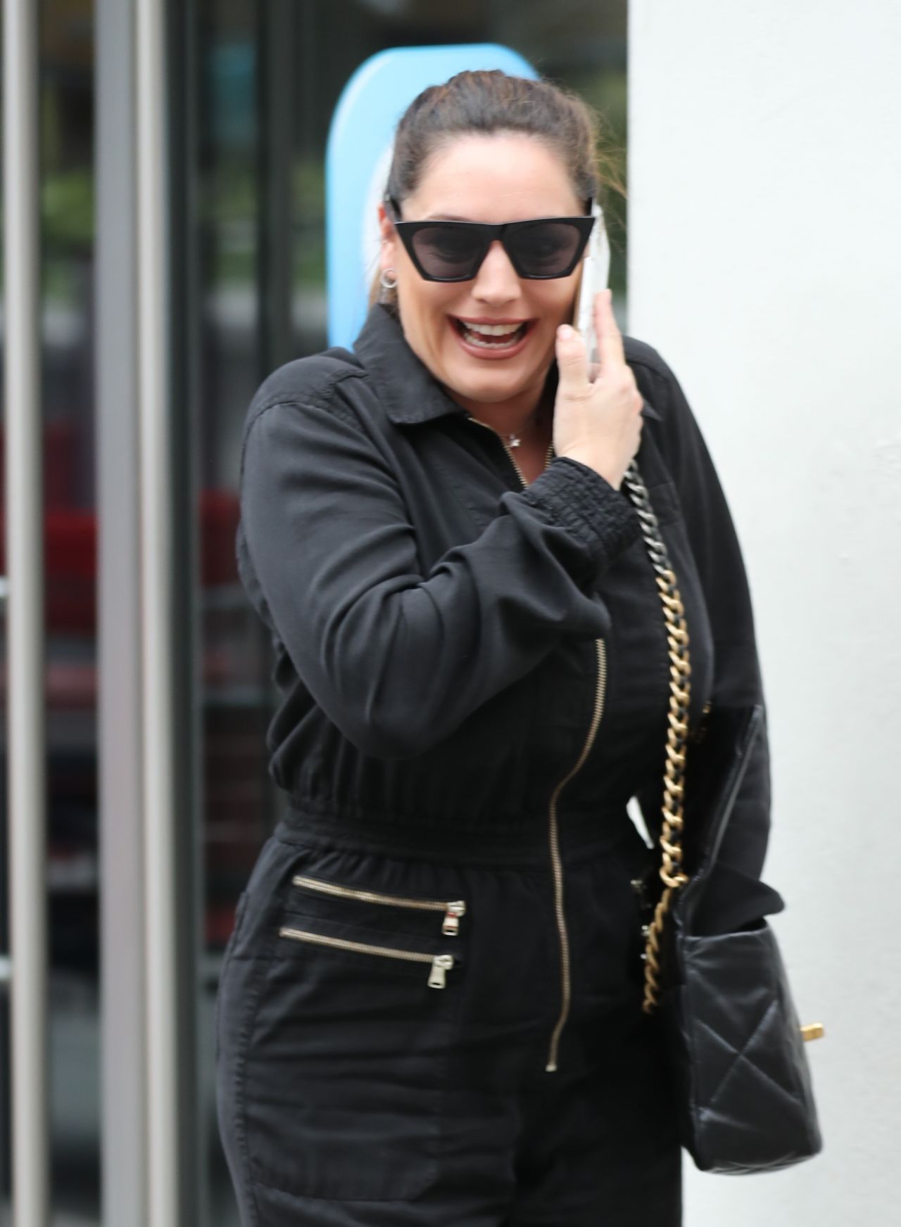 Kelly Brook in Black Boiler Suit in London 07/15/2020 • CelebMafia