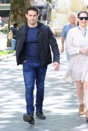 Kelly Brook With Jeremy Parisi - Out for Lunch in London 07/14/2020