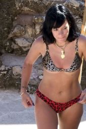 Lily Allen in an Animal Printed Bikini - Capri 07/27/2020