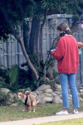 Lily Collins - Walking Her Dog in LA 07/22/2020
