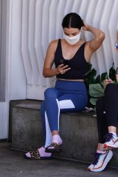 Lucy Hale in Workout Outfit - Arrives at a Pilates Studio in Los Angeles 07/03/2020