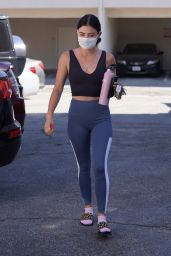Lucy Hale in Workout Outfit - Arrives at a Pilates Studio in Los Angeles 07/03/2020